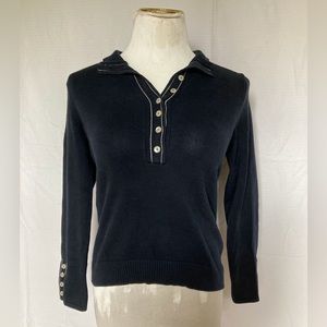 Liz Claiborne half button up turtleneck long sleeve knit blouse